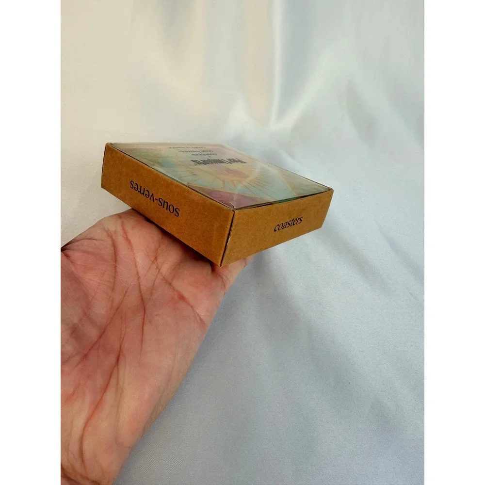 Pier 1 Imports Tropical Cocktail Glass Coasters Set of 4 G. Allen Mojito Tiki